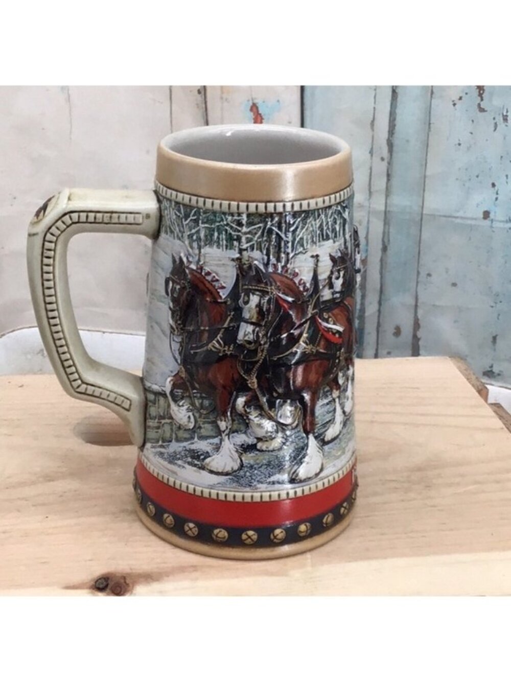 Budweiser 1988 Collectors Series Stein With Clydesdale Horses #2